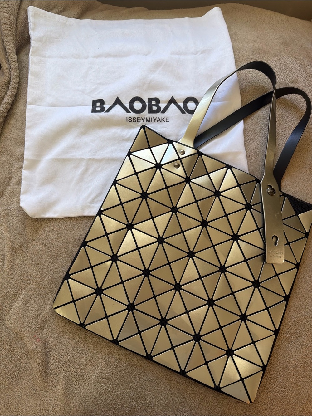 Issey Miyake silver Geometric BAOBAO Tote with Black Trim - Picture 2 of 12